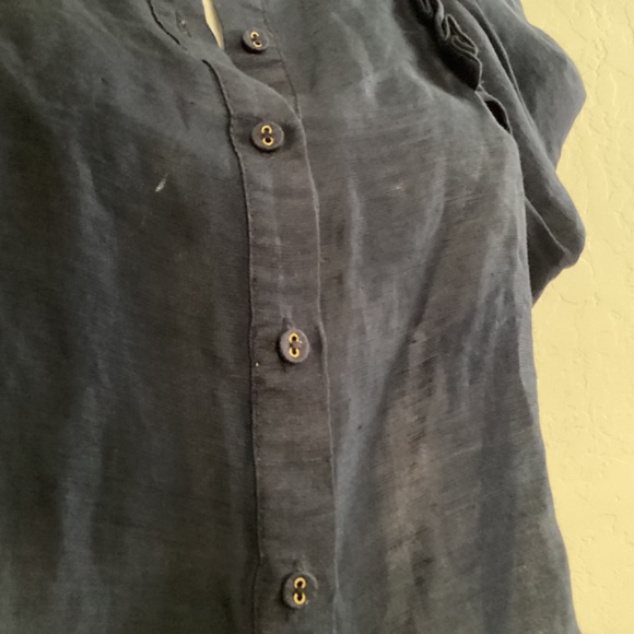 Aureta NWOT Stella Shirt, ptp 18, navy blue, button up - Picture 4 of 11